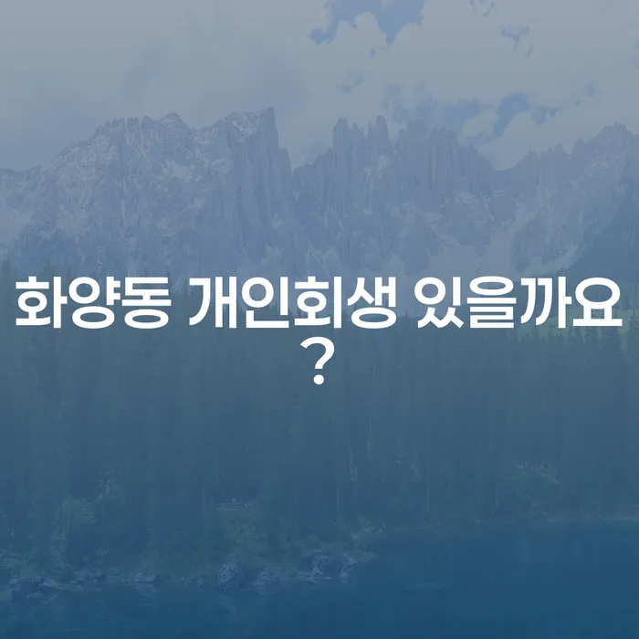화양동 개인회생 있을까요?