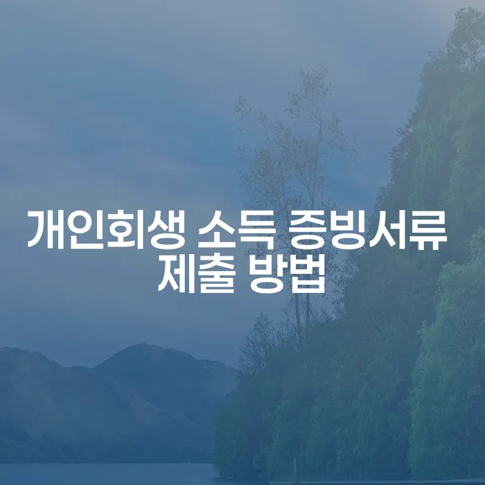 개인회생 소득 증빙서류 제출 방법, 어떻게 해야 할까요?