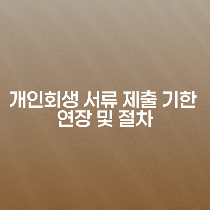 개인회생 서류 제출 기한 연장 및 절차: 어떻게 해야 할까요?