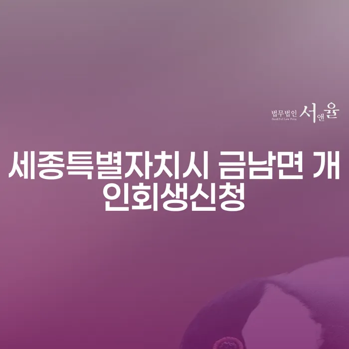 세종특별자치시 금남면에서 개인회생신청, 어떻게 시작해야 할까요?